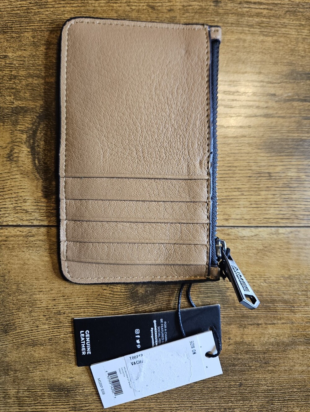 AIMEE KESTENBERG Brown Leather Wallet Credit Card Holder Case Change Pouch NWT - Picture 2 of 3